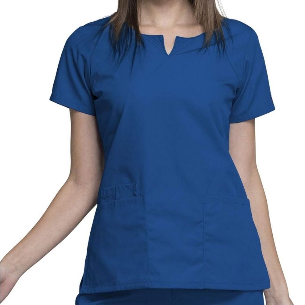 NWT Cherokee Women Scrubs Top Workwear Originals Round Neck Sz XS